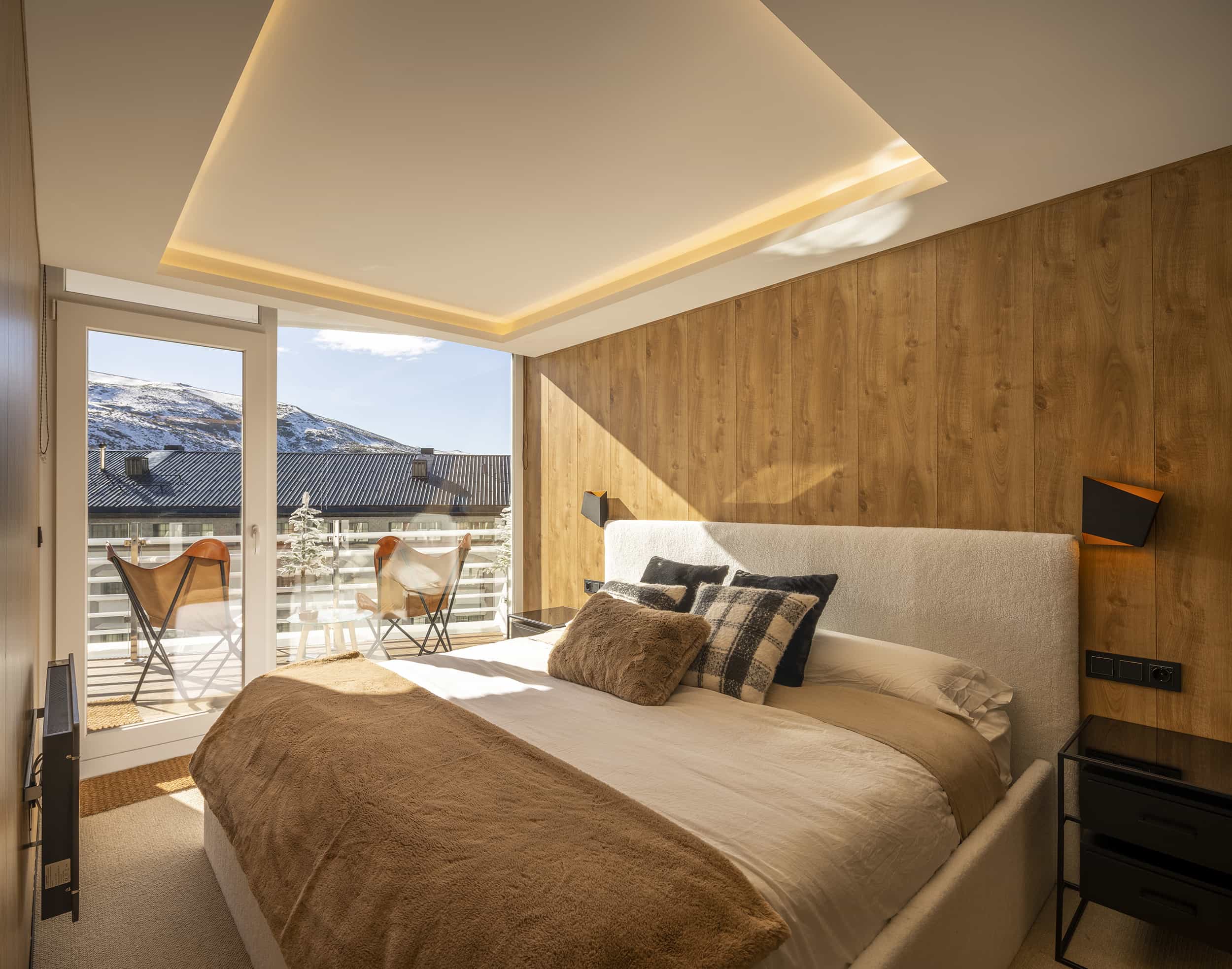 3.Dormitorio + Baño Cama Ventana Terraza Snow Home Apartment Sierra Nevada
